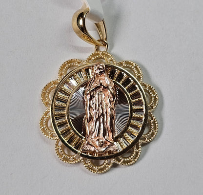 14K Gold Virgin Mary Pendant - Dige Virgen de Guadalupe 14K
