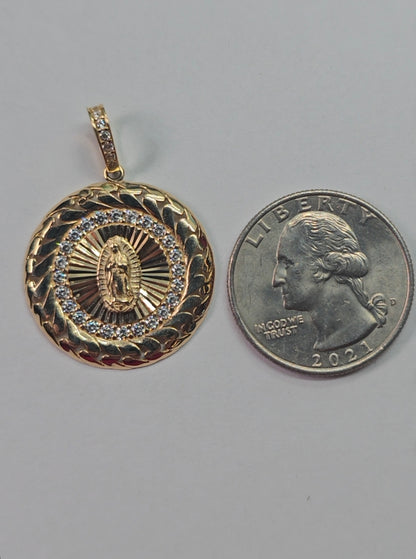 14K Gold Virgin Mary Pendant - Medalla Virgen de Guadalupe en Oro 14K