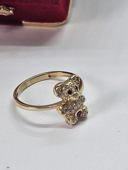 14k Gold Bear Ring #6.5 - Anillo De Osito 14k oro Solido #6.5